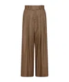 Marella Ultra Pleated Checked Trousers In Brown