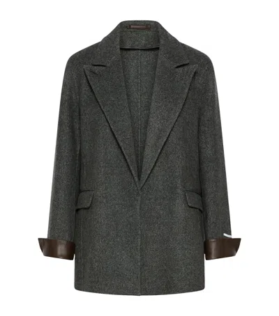 Marella Wool Single-breasted Blazer In Gray