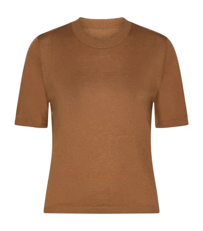 Marella Crew-neck Short-sleeve Sweater In Brown