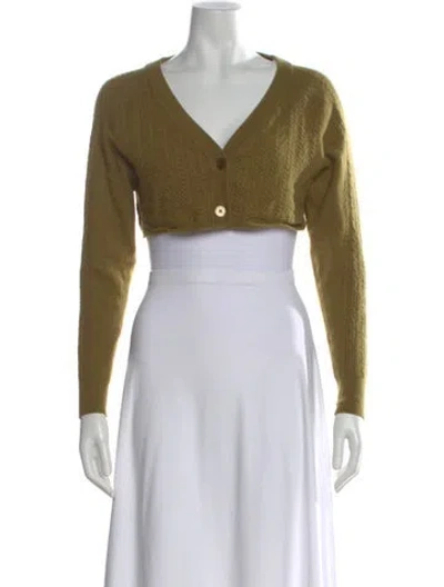 Pre-owned Marella Wool V-neck Sweater In Green