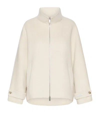 Marella Wool-alpaca Zip-up Coat In Neutral