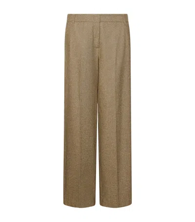Marella Wool-blend Straight Trousers In Green