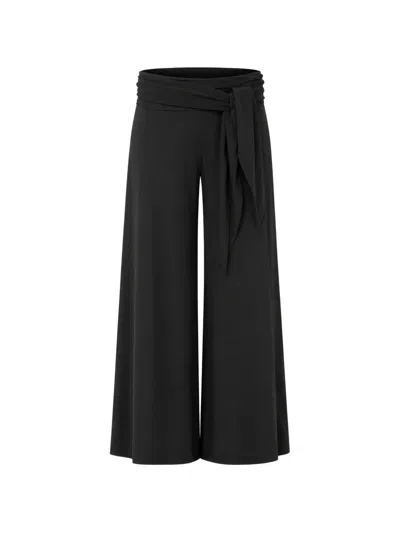 Marella Wrap-design Wide-leg Trousers In Black