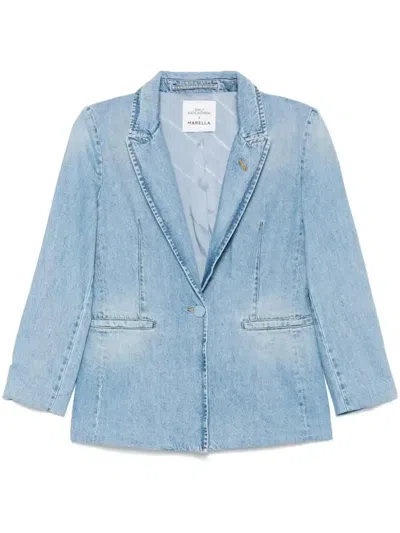 Marella X Emily Ratajkowski Denim Blazer In Blue