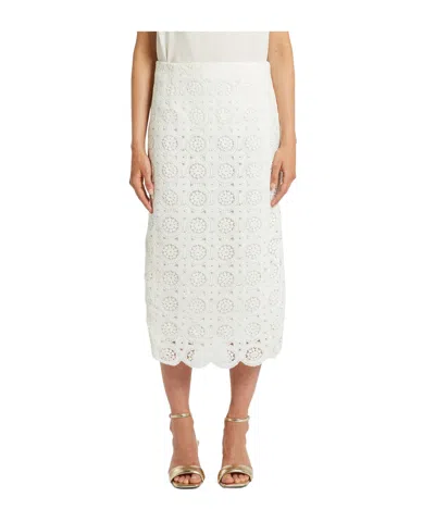 Marella Zipper Skirt In White