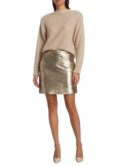 Marella Women's Monochrome Zolla Sequined Skirt In Gold