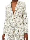Marella Zuara Jacket In Green Flower In Beige
