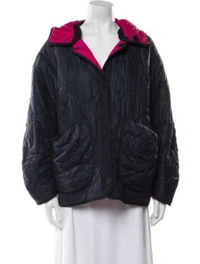 Pre-owned Marfa Stance Colorblock Pattern Coat In Blue