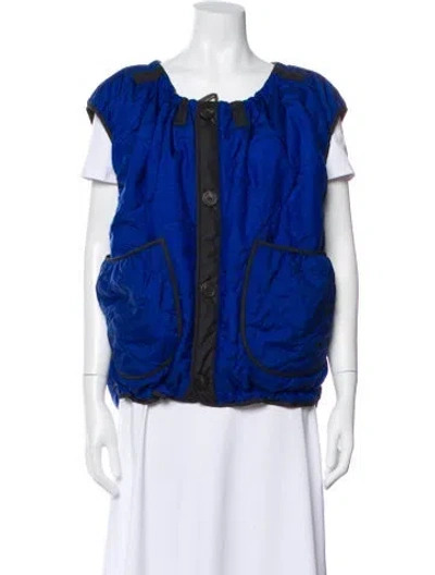 Pre-owned Marfa Stance Colorblock Pattern Vest In Blue