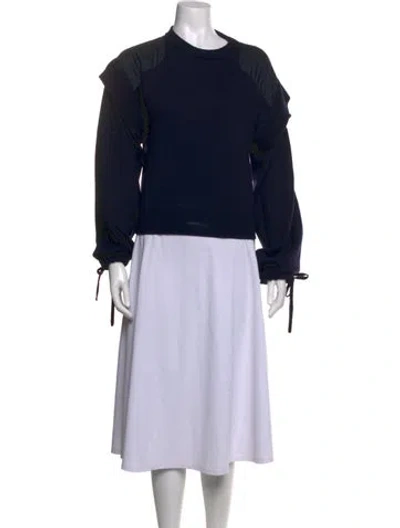 Pre-owned Marfa Stance Merino Wool Crew Neck Sweater In Blue