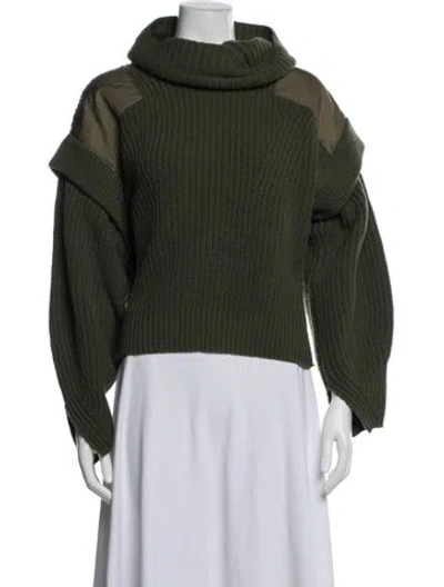 Pre-owned Marfa Stance Merino Wool Turtleneck Sweater In Green