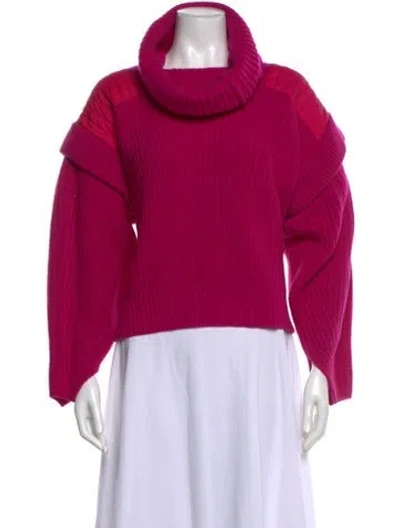 Pre-owned Marfa Stance Merino Wool Turtleneck Sweater In Pink