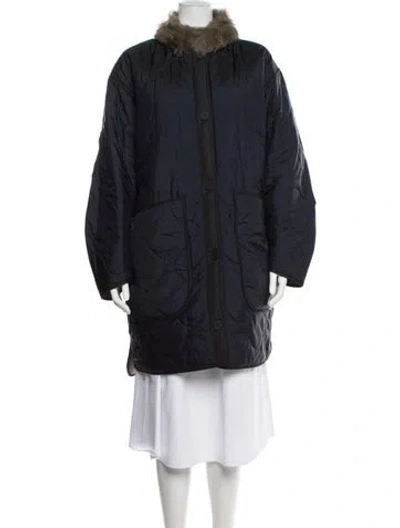 Pre-owned Marfa Stance Nylon Colorblock Pattern Parka In Blue