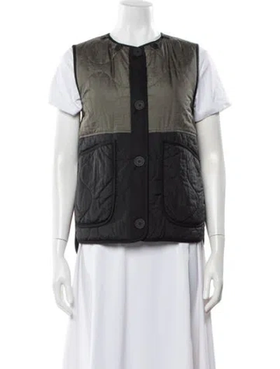Pre-owned Marfa Stance Nylon Colorblock Pattern Vest In Black