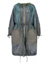 Marfa Stance Parachute Patchwork Reversible Parka In Green
