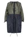 Marfa Stance Parachute Patchwork Reversible Parka In Green