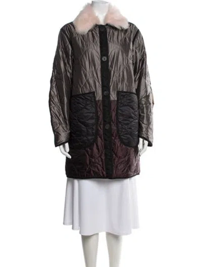 Pre-owned Marfa Stance Shearling Down Coat In Black