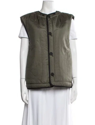 Pre-owned Marfa Stance Shearling Faux Fur Jacket In Green