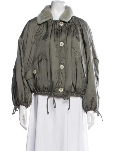 Pre-owned Marfa Stance Shearling Jacket In Green