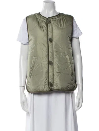 Pre-owned Marfa Stance Shearling Vest In Green