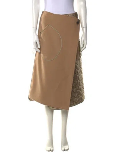 Pre-owned Marfa Stance Virgin Wool Midi Length Skirt W/ Tags In Neutrals