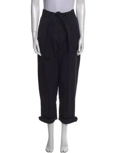 Pre-owned Marfa Stance Virgin Wool Straight Leg Pants In Black