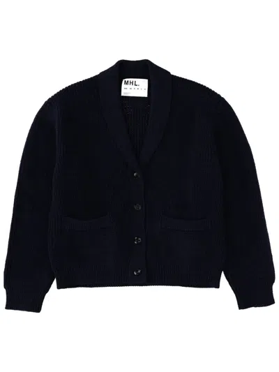 Margaret Howell Blue Merino Wool Cardigan