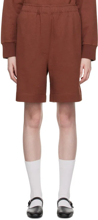 Margaret Howell Brown Drawstring Shorts In Burnt Sienna