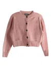 Margaret Howell Button-front Cropped Cardigan In Pink