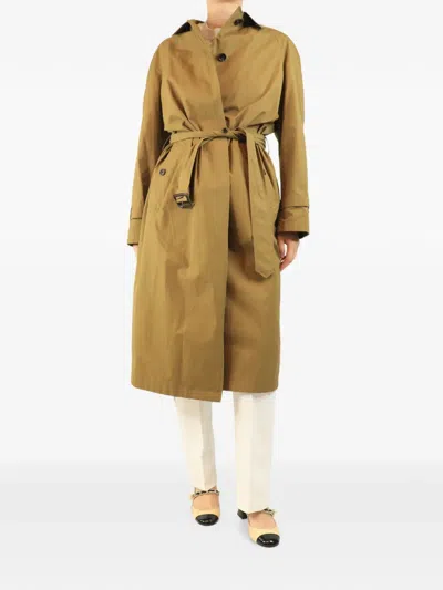 Pre-owned Margaret Howell Buttoned Belted Trench Coat In Neutral