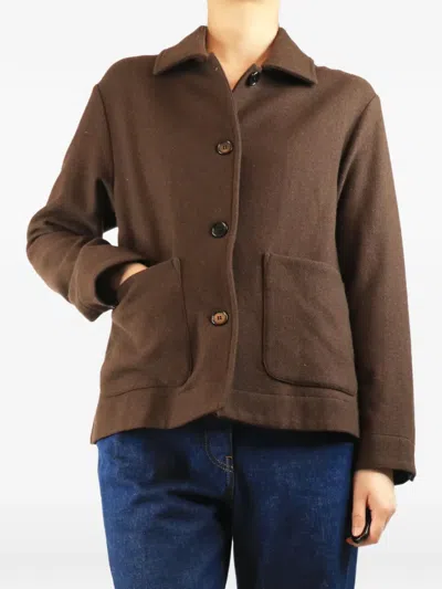 Pre-owned Margaret Howell Button-up Patch-pocket Jacket In Brown