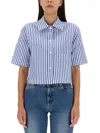 Margaret Howell Candy Stripe Shirt In Multi