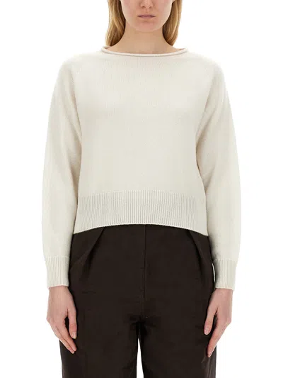 Margaret Howell Cashmere Blend Sweater In White