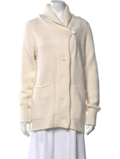 Pre-owned Margaret Howell Cashmere Open Front Sweater In Neutrals