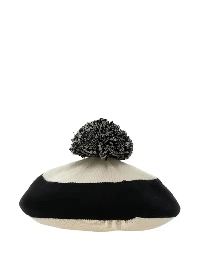 Margaret Howell Cashmere Pom-pom Beret In Black