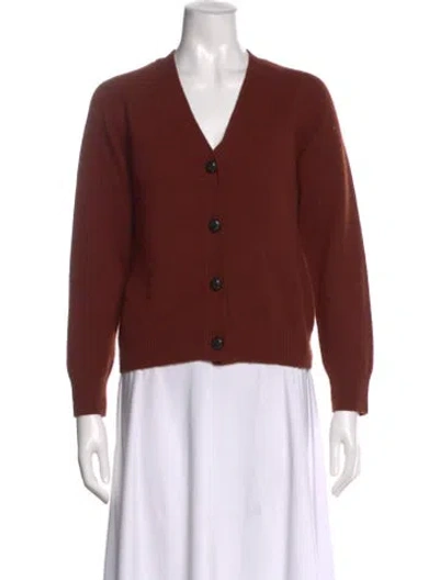 Pre-owned Margaret Howell Cashmere V-neck Sweater In Brown