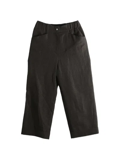 Margaret Howell Check-pattern Wide-leg Trousers In Black
