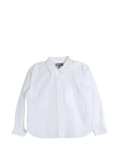 Margaret Howell Chest-pocket Curved-hem Shirt In White