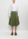 Margaret Howell Cotton Flared Skirt In Moss