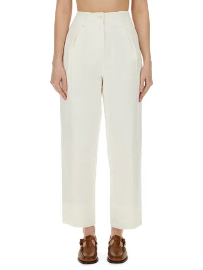 Margaret Howell Cotton Trousers In White