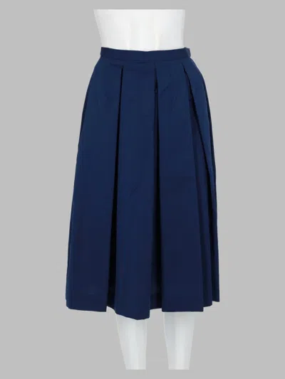 Margaret Howell Cotton Silk Mini Skirt In Blue