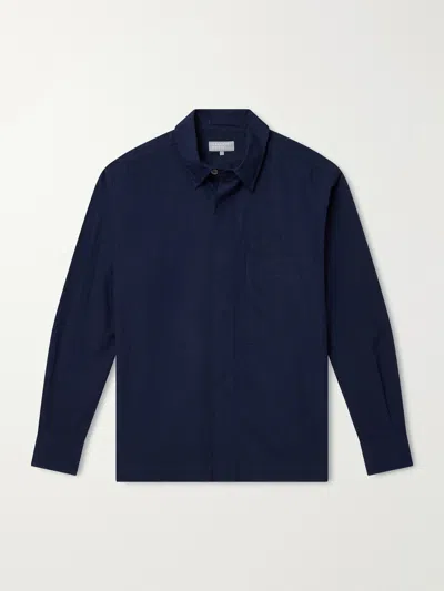 Margaret Howell Cotton-poplin Shirt In Blue