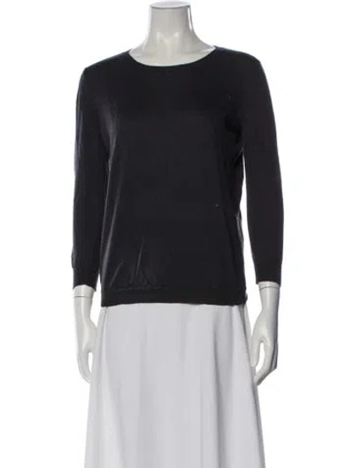 Pre-owned Margaret Howell Crew Neck Three-quarter Sleeve Top In Blue