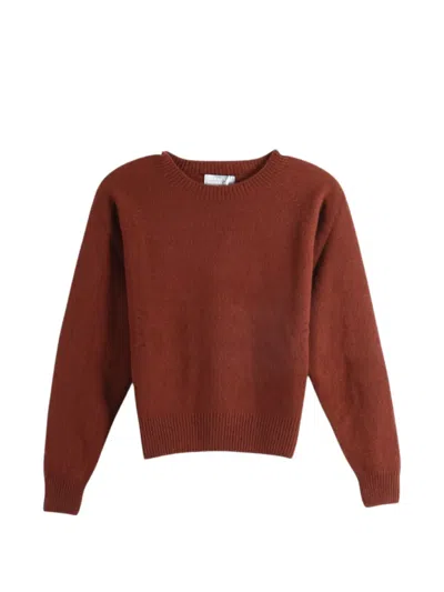 Margaret Howell Crew-neck Raglan-sleeve Sweater In Burgundy