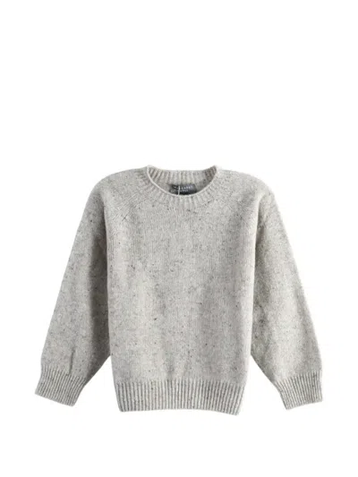 Margaret Howell Donegal Raglan-sleeve Flecked Sweater In Gray