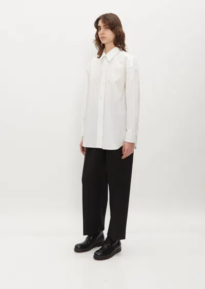 Margaret Howell Dropped Shoulder Cotton Shirt In White