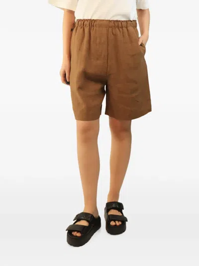Pre-owned Margaret Howell Elasticated-waist Shorts In Brown