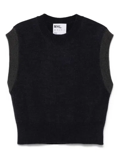 Margaret Howell Felted Wool Vest In Blue