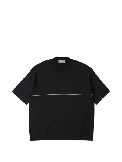 Margaret Howell Fine-stripe T-shirt In Black