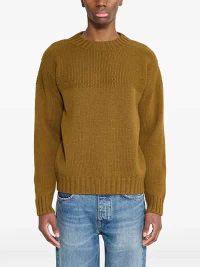 Margaret Howell Fisherman's Merino Wool Sweater In Brown